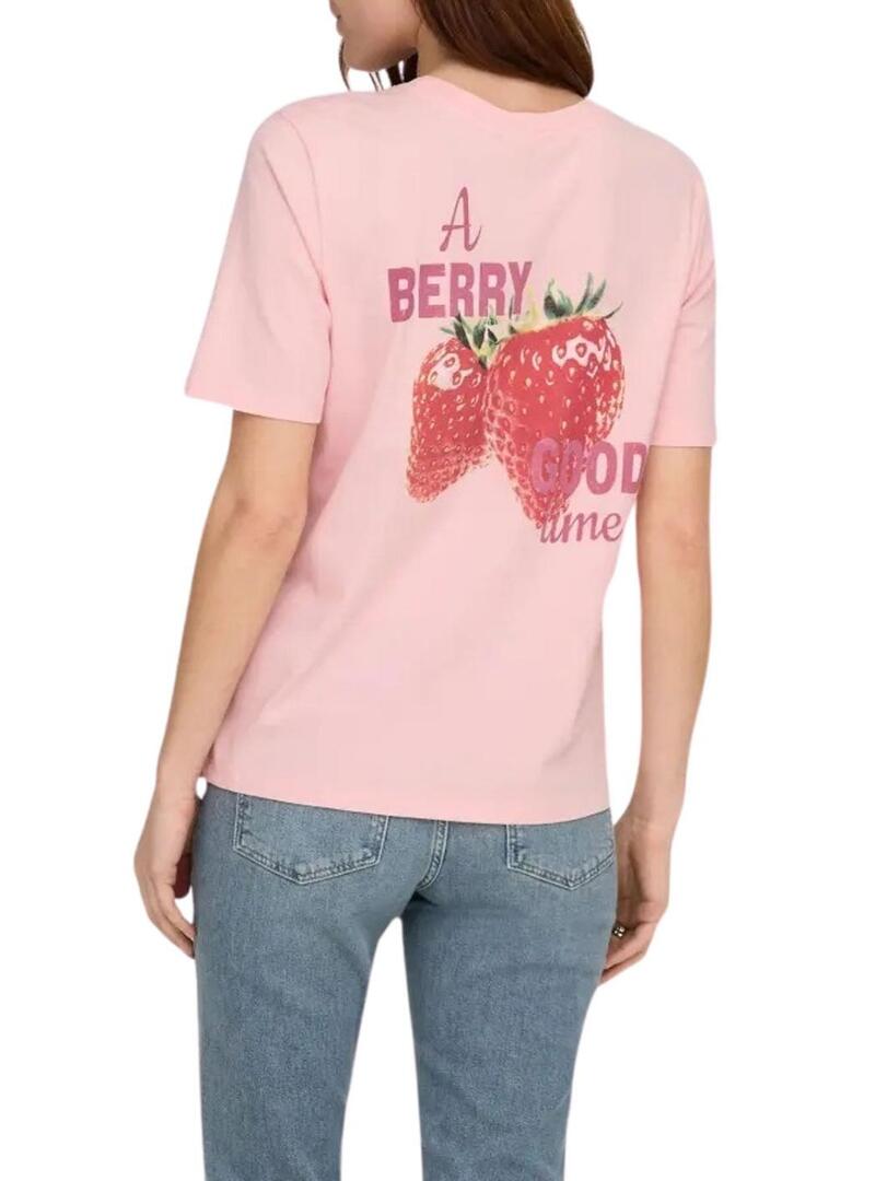 Camisa Only Lucy rosa para mulher.