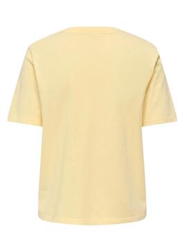 Camiseta Only Lucy amarela para mulher.