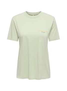 Camiseta Only Lucy verde para mulher.