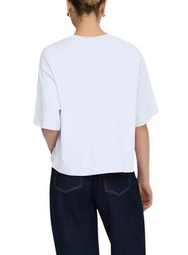 Camiseta Only Jossi Nova Iorque branca para mulher.
