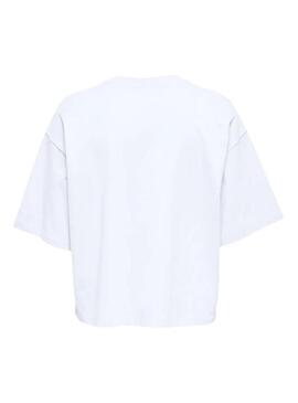 Camiseta Only Jossi Nova Iorque branca para mulher.