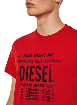 Camiseta Diesel Diego Rojo Hombre 