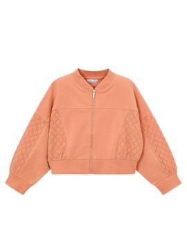 Moletom Mayoral com zíper coral para menina.