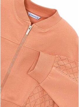 Moletom Mayoral com zíper coral para menina.