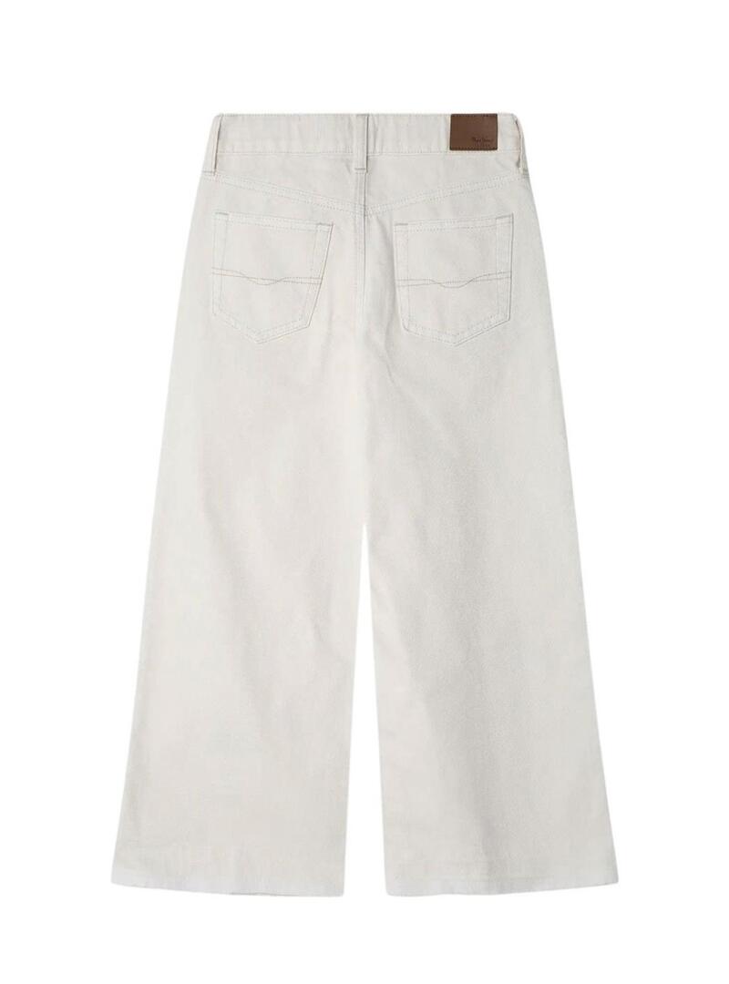 Calça jeans Pepe Jeans Lexy Ecru branco para menina.