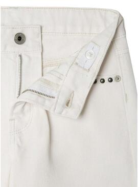 Calça jeans Pepe Jeans Lexy Ecru branco para menina.