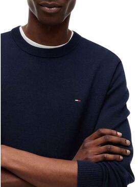 Camisola Tommy Jeans Essential slim azul marinho para homem