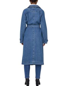 Gabardina denim Only Malou azul para mulher