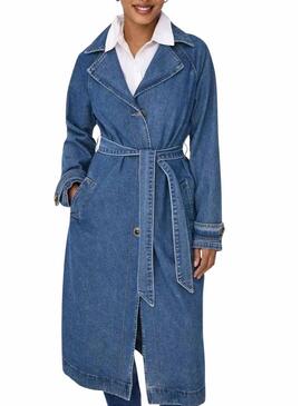Gabardina denim Only Malou azul para mulher