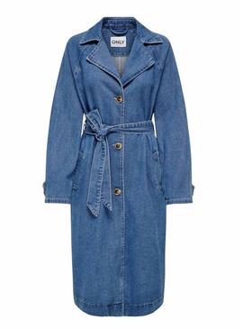 Gabardina denim Only Malou azul para mulher