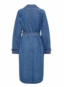 Gabardina denim Only Malou azul para mulher