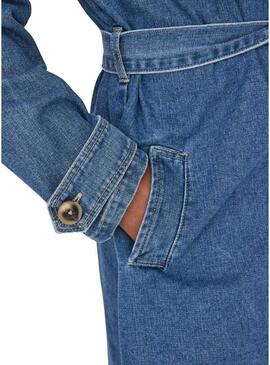 Gabardina denim Only Malou azul para mulher