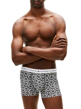 Conjunto de 3 cuecas estampadas Tommy Hilfiger Trunk Signature para homem.