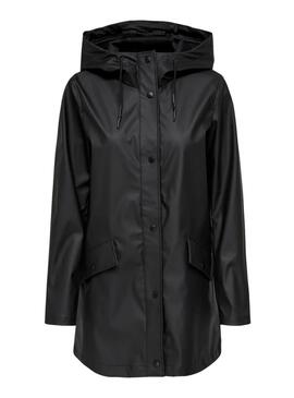 Capa de chuva Only Elisa preta para mulher