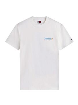 Camiseta Tommy Jeans Vintage logo traseiro bege para hombre