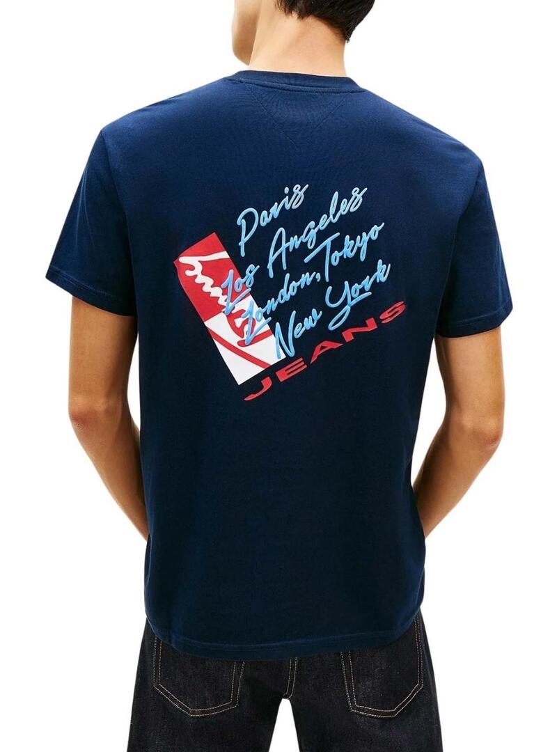 Camiseta Tommy Jeans Shift marinho para homem
