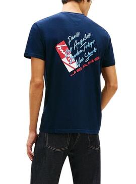 Camiseta Tommy Jeans Shift marinho para homem