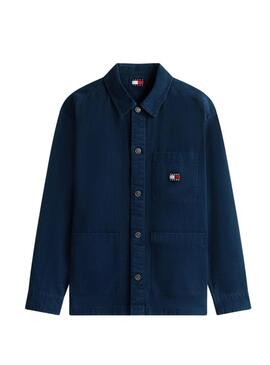 Camisa Tommy Jeans oversize marinho para homem.