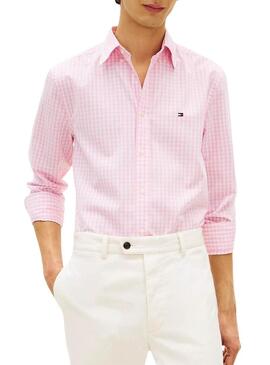 Camisa xadrez rosa Vichy Tommy Hilfiger para homem.