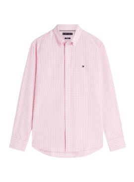Camisa xadrez rosa Vichy Tommy Hilfiger para homem.