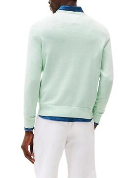Camisola Tommy Hilfiger Essential turquesa para homem.