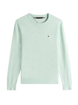 Camisola Tommy Hilfiger Essential turquesa para homem.