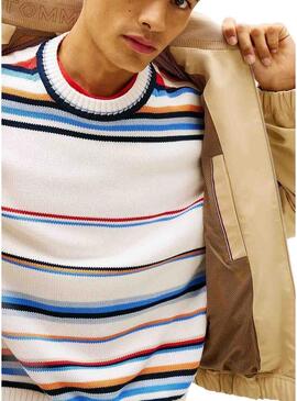 Jaqueta Tommy Jeans Essential beige para homem.