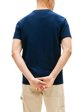 Camiseta Tommy Jeans Vintage logo marinho para homens.