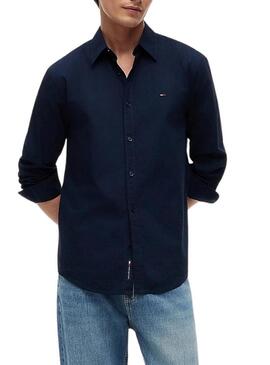 Camisa Tommy Jeans Popelín regular marinho para homem