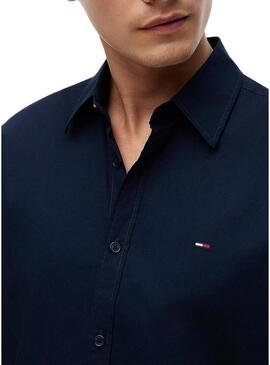 Camisa Tommy Jeans Popelín regular marinho para homem
