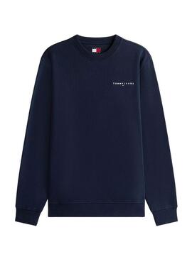 Moletom Tommy Jeans Linear Chest marinho para homens