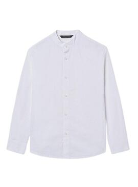 Camisa Mayoral gola Mao branca para menino.
