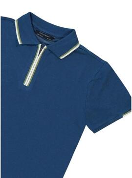 Polo Azul com zíper para menino.
