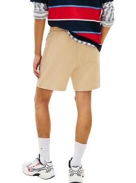Shorts Tommy Jeans Signature bege para homem.