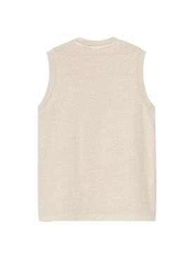 Camiseta Carhartt Nelson bege para mulher.