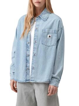Camisa jeans Carhartt Alta azul claro para mulher