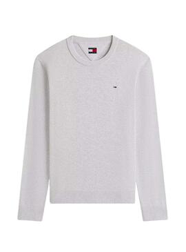 Camisa Tommy Jeans Essential slim cinza para homem.