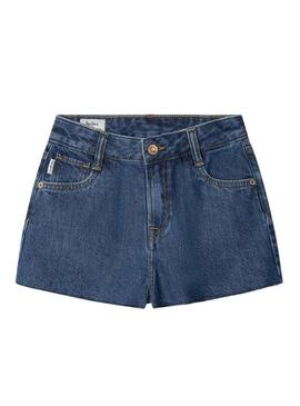Saia Pepe Jeans A-Line azul curta para menina.