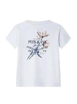 Camiseta Pepe Jeans Gaylor branca para meninas.