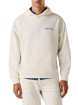 Moletom Pepe Jeans Gideon branco para homem.