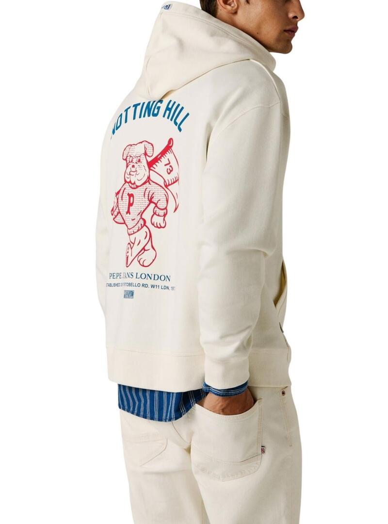 Moletom Pepe Jeans Gideon branco para homem.