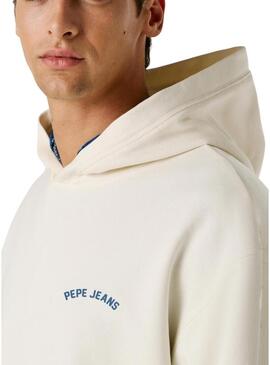 Moletom Pepe Jeans Gideon branco para homem.