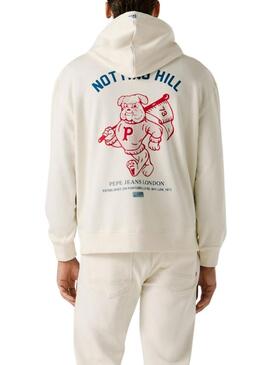 Moletom Pepe Jeans Gideon branco para homem.