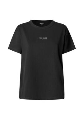 Camiseta Pepe Jeans Mia preta para mulher.