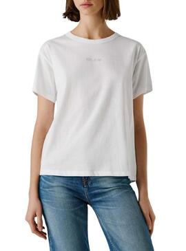 Camiseta Pepe Jeans Mia branca para mulher.