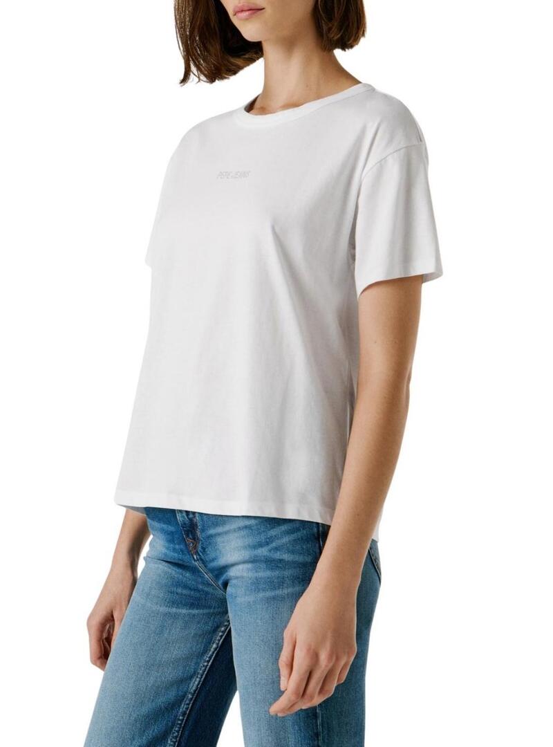 Camiseta Pepe Jeans Mia branca para mulher.