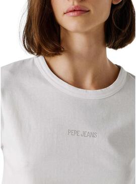 Camiseta Pepe Jeans Mia branca para mulher.