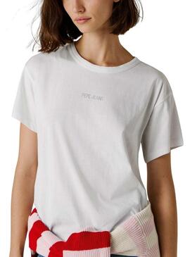 Camiseta Pepe Jeans Mia branca para mulher.