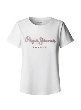 Camiseta Pepe Jeans Nadda branca para mulher.