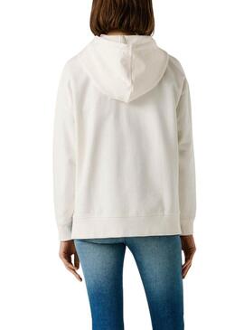 Moletom Pepe Jeans Narel branco para mulher